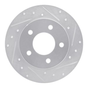Mazda 3 Brake Rotor (1) - Rear Right - R1 Concepts - Drilled & Slotted - Silver - `04-`13